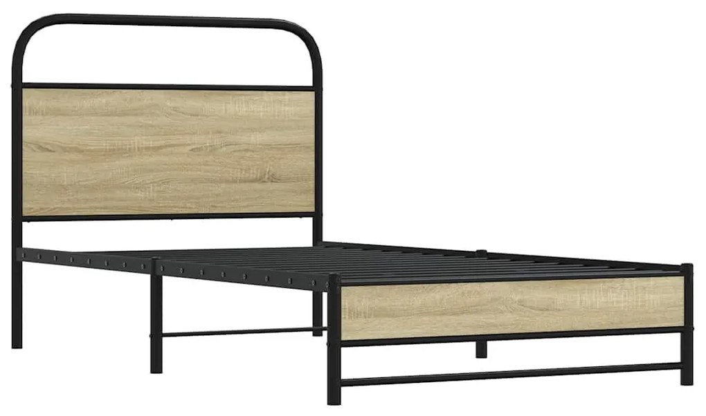 ágykeret matrac nélkül 100x200 cm sonoma tölgyfa műfa