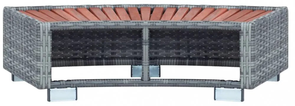 szürke polyrattan spa fellépő 92 x 45 x 25 cm