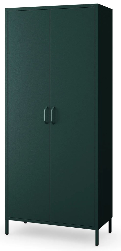 Gardróbszekrény FLAVIO, 800 x 1850 x 450 mm, Modern: palack zöld