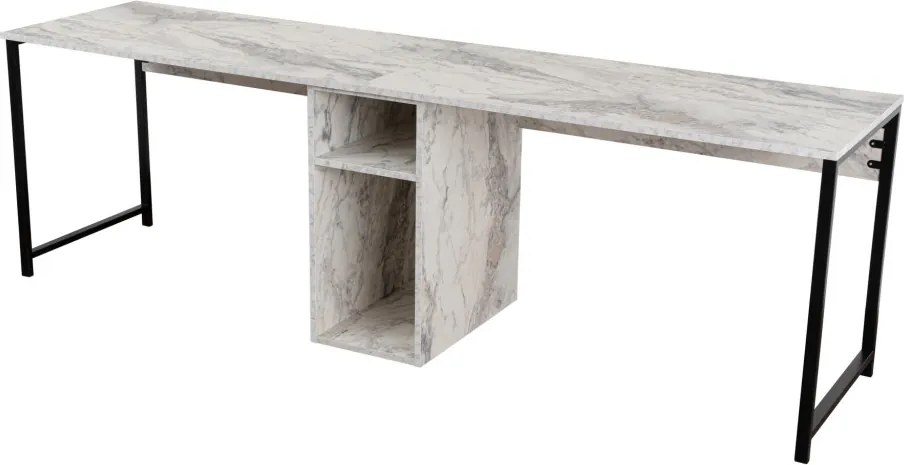 Twin Study Desk - frézia márvány/fekete íróasztal