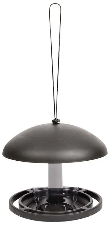 Modern stílusú felakasztható önadagolós madáretető, 19 cm átmérőjű