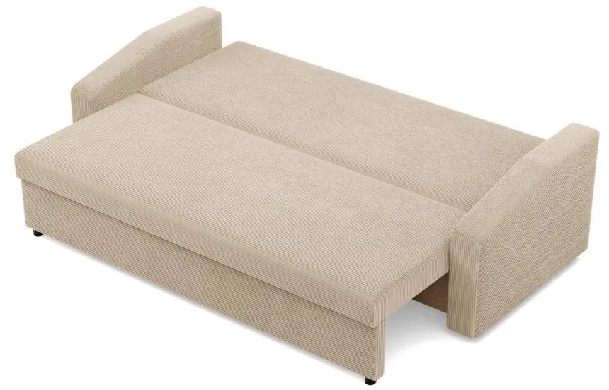 Zeus kanapéágy, kordbársony, bonell töltet, döntött kartámasz, bézs