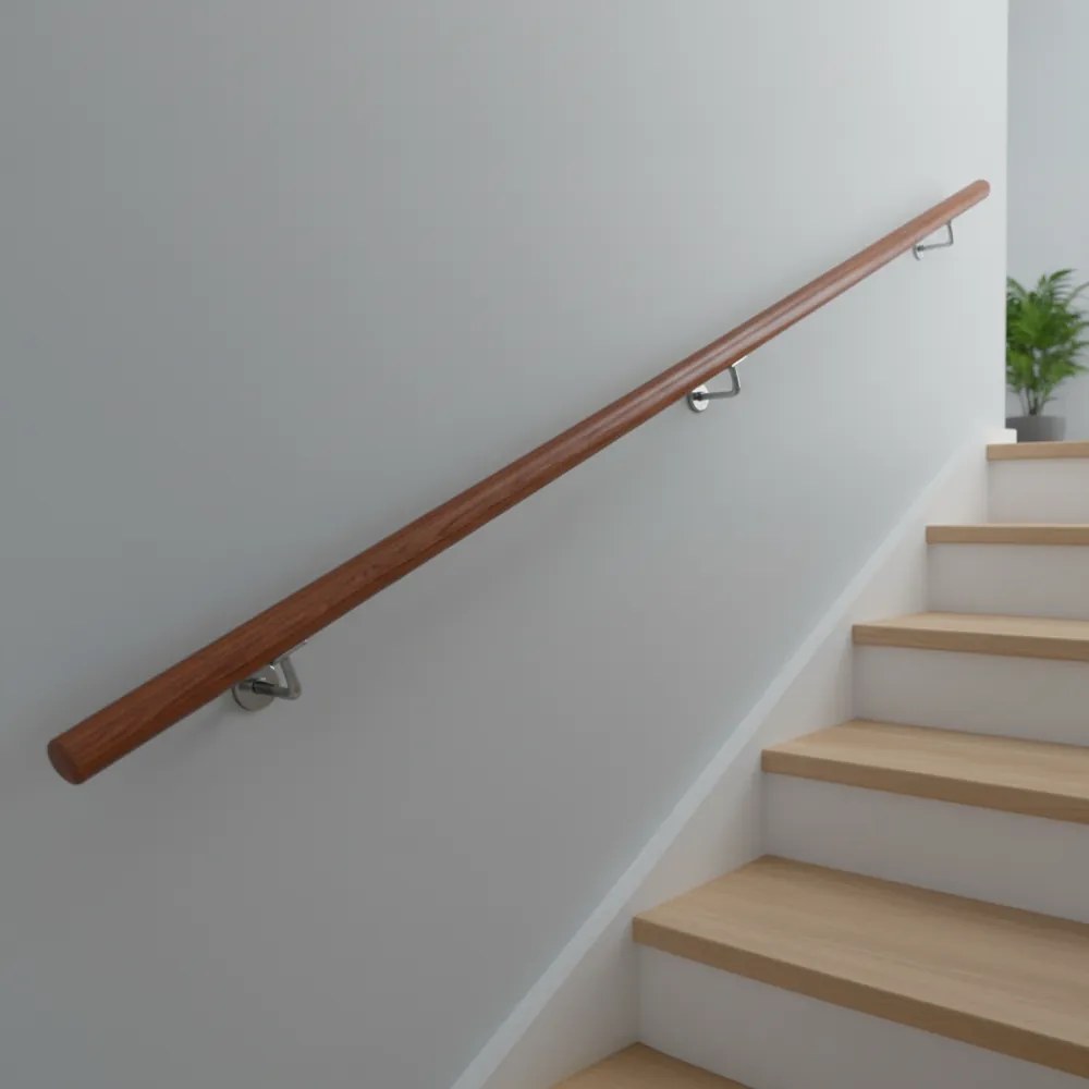 Fogantyú/korlát, tömör fa, barna, 250 cm, MANEL TYP 4