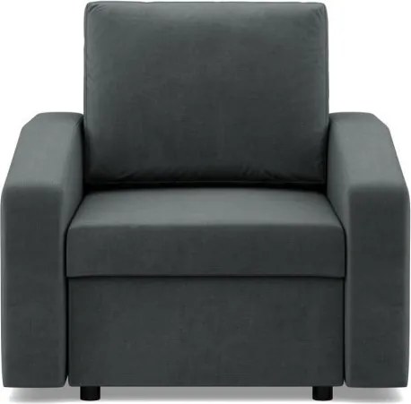 Zeus fotel, döntött kartámasz, bársony, hab töltet, szürke