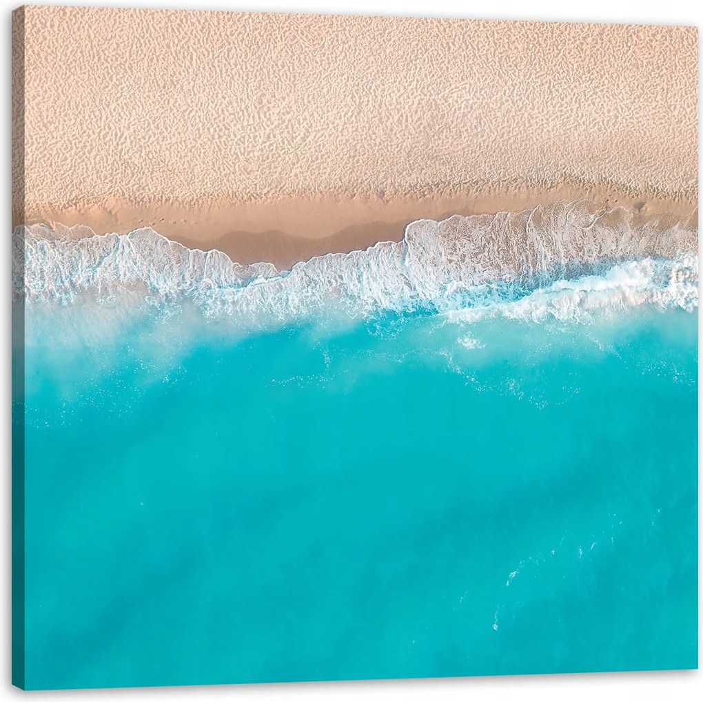 Vászonkép Víz Hullámok Tengerpart Homok 60X60 cm Ideális ajándék