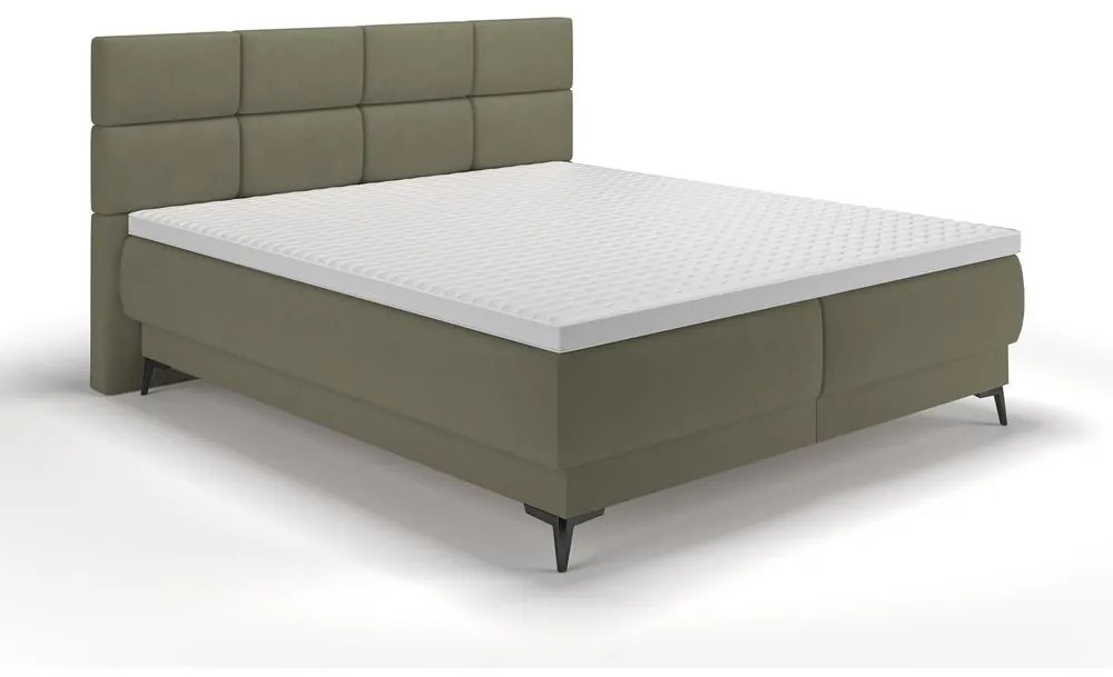 Kontinentális franciaágy 140 cm Riviera 140 (ágyráccsal és matraccal) (tárolóhellyel) (zöld + fekete). 1099650
