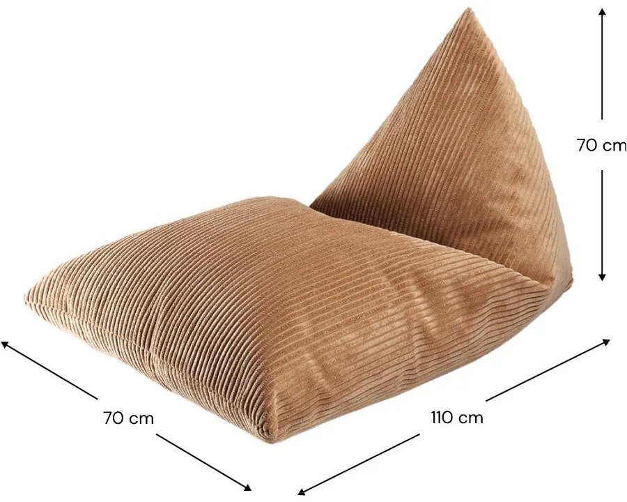 Barna kordbársony gyerek babzsákfotel Big Lounger – Wigiwama