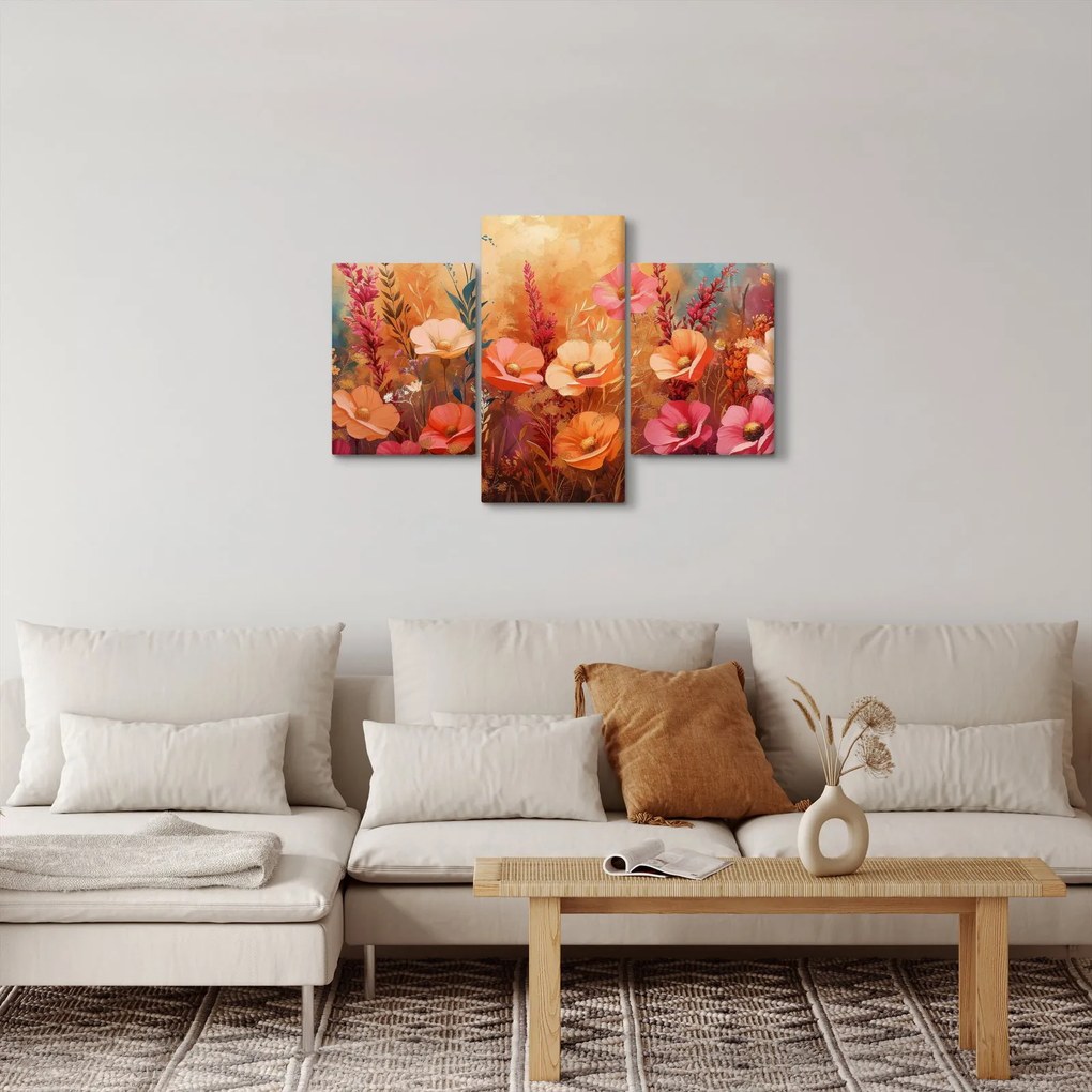 Kép - Virágos rét, festmény (90x60 cm)