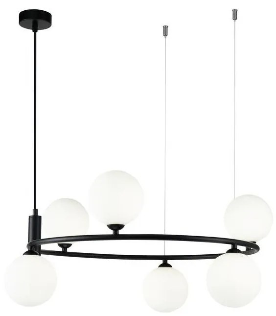 Maytoni MOD013PL-06B - Csillár zsinóron RING 6xG9/25W/230V fekete