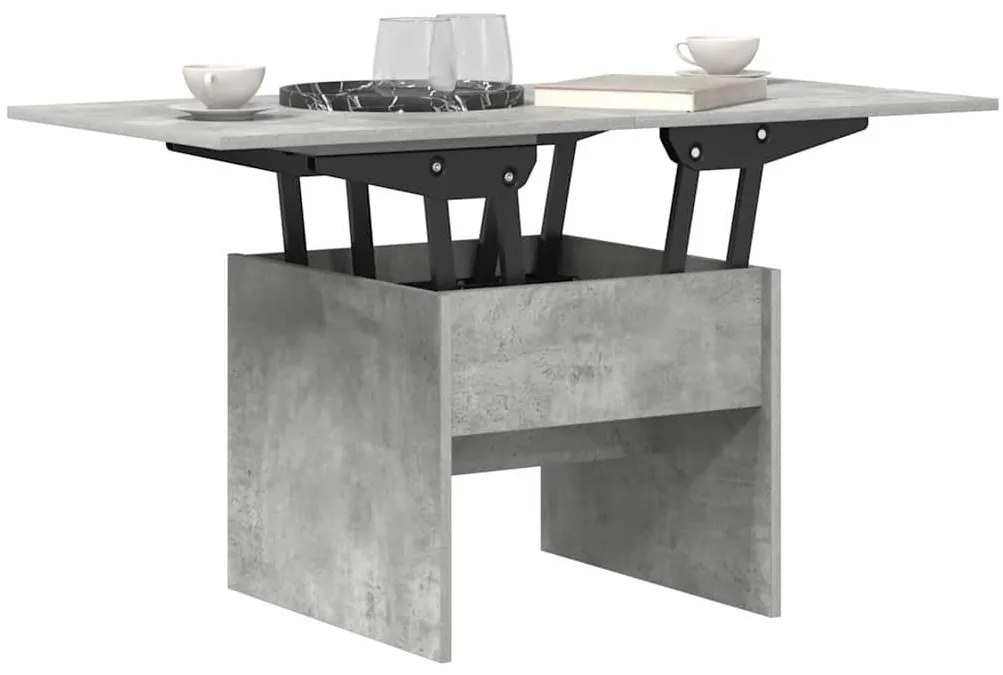 vidaXL Dohányzóasztal Beton Szürke 55 x 54,5 x 45 cm Faanyag