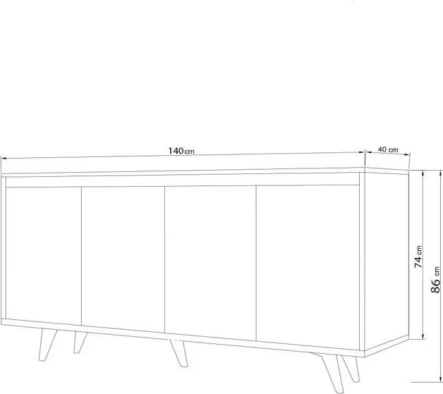 Shans komód, travertin, 140 cm
