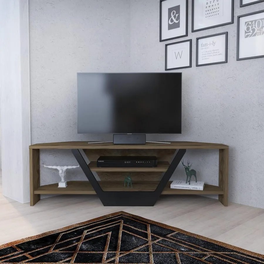 TV szekrény Sares - Oud Oak, Black