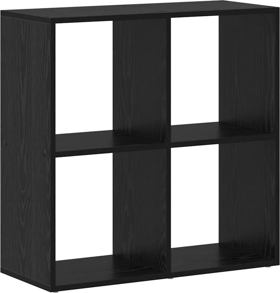 vidaXL Könyvespolc Fekete tölgy 69,5 x 29 x 69,5 cm Faanyag