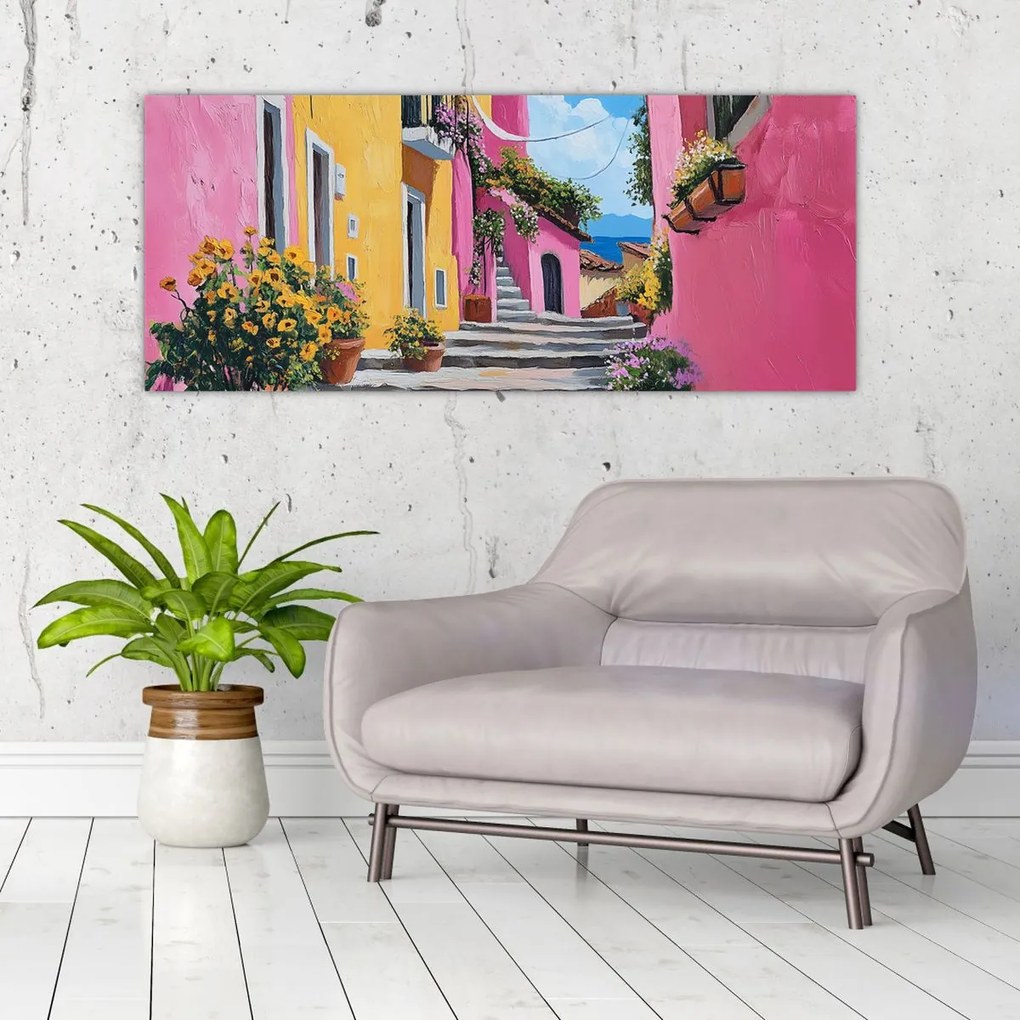 Kép - Rózsaszín sikátor (120x50 cm)