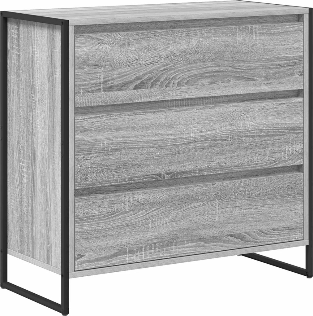 vidaXL Széf fiókkal Szürke Sonoma 79 x 36 x 75.5 cm Faanyag