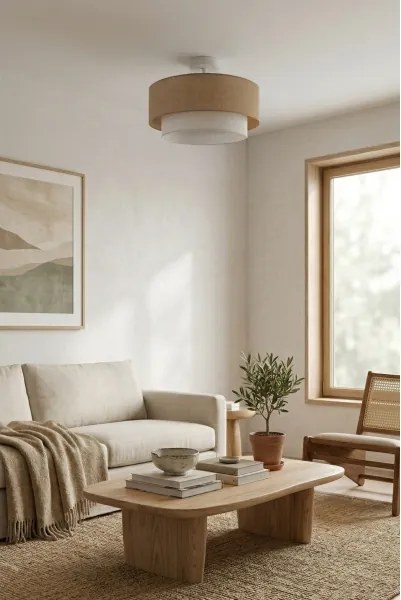 Brilagi - LED felületre szerelhető csillár BOHO ECO 1xE27/10W/230V átm. 40 cm bézs/krémszínű