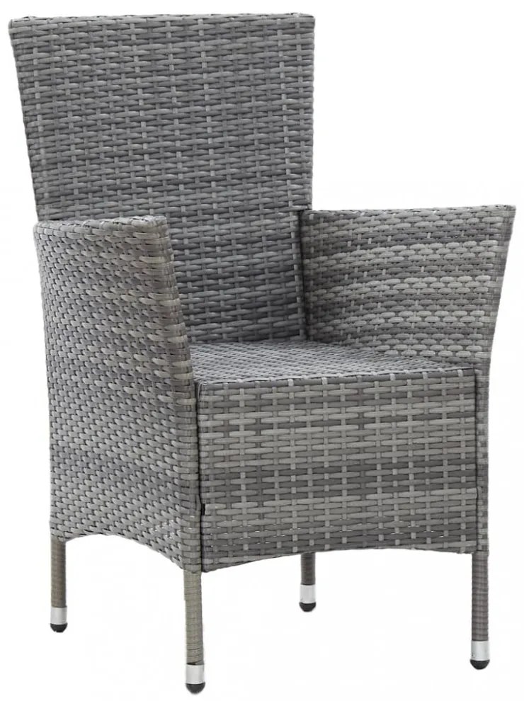 9 részes szürke polyrattan kültéri étkezőgarnitúra párnákkal