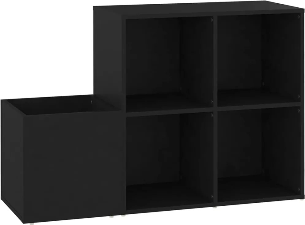 vidaXL fekete szerelt fa előszobai cipősszekrény 105 x 35,5 x 70 cm
