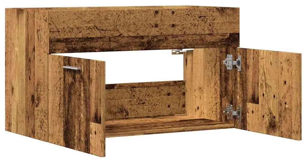 antik fa színű szerelt fa mosdószekrény 80 x 38,5 x 46 cm