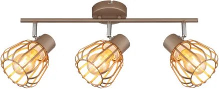 Globo 54663-3 Mennyezeti lámpa, fém matt kávébarna/krómozott, matt kávébarna fémrudak, forgatható/dönthető, HxSzxM: 500x125x175mm, 3x E27 40W 230V izzók nélkül