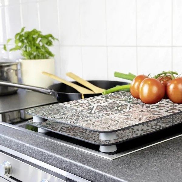 WENKO 53904100 - Főzőlap védőfedél 30x52 cm többszínű/szürke/átlátszó