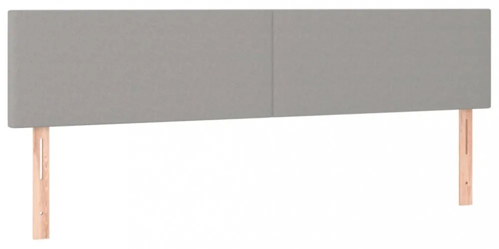 világosszürke szövet rugós és LED-es ágy matraccal 160x200 cm