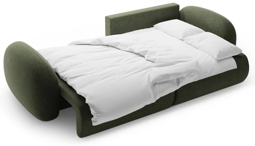 Zöld zsenília kinyitható-tárolóhelyes sarokkanapé Tonale – Cosmopolitan Design