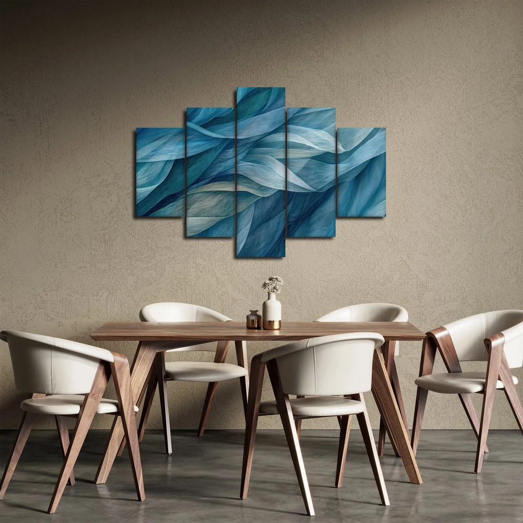 Kép - Kék és fehér fodrok (150x105 cm)