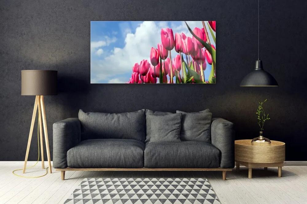 Akrilkép Tulipán Fal 125x50 cm