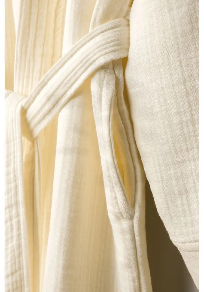 Krémszínű muszlin fürdőköpeny S/M Kimono – Foutastic