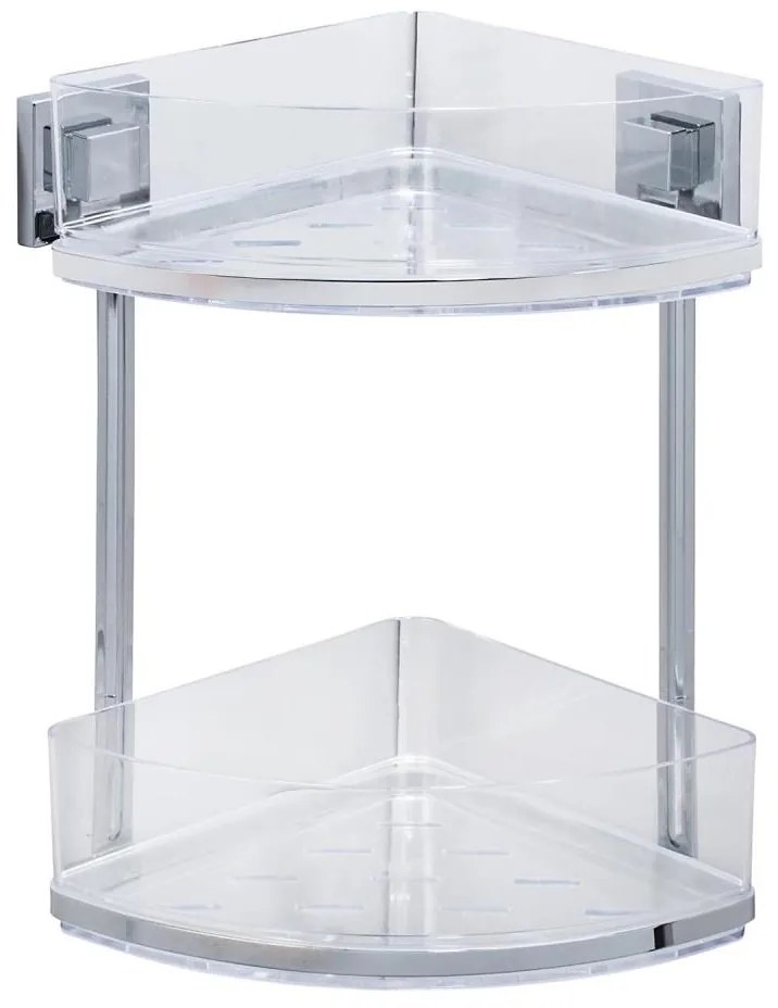 WENKO 22690100-Sarokpolc VACUUM-LOC QUADRO ED 28x32,5 cm ezüst/fényes króm