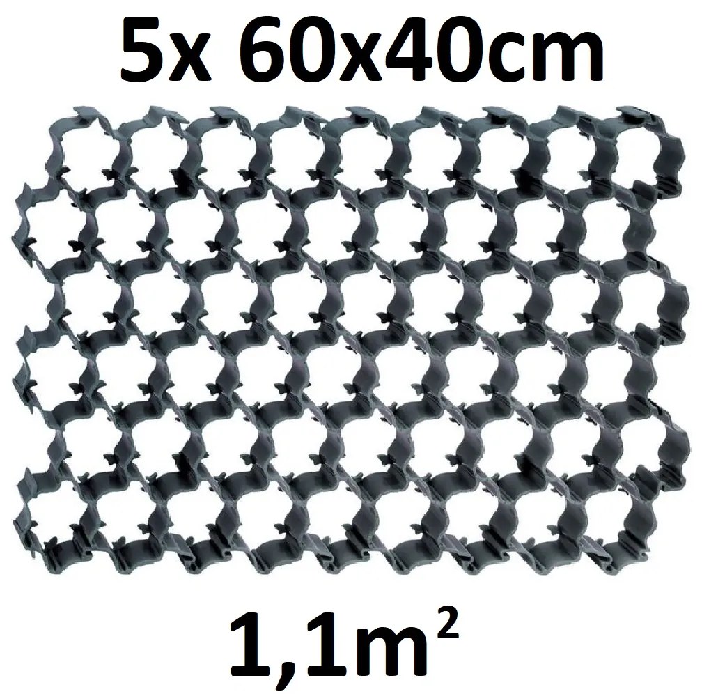 PROSPERPLAST Füvesítő blokkok PLANT fekete 60x40cm - 1,1m2