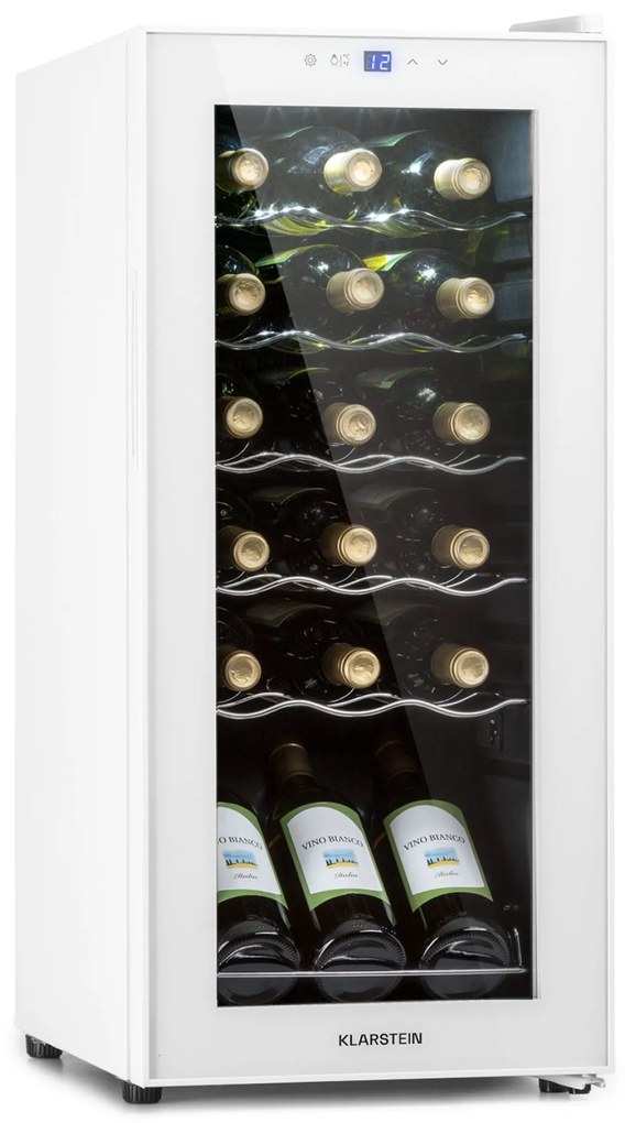 Klarstein Shiraz 18 Slim Uno, borhűtő, 50 l, 18 palack, 5-18°C, érintőképernyős kezelőpanel