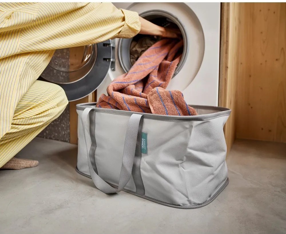 Szürke textil összecsukható szennyeskosár 35 l Duo – Joseph Joseph
