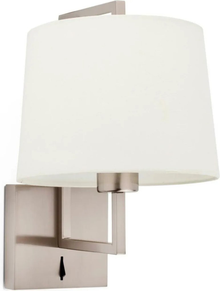 Faro Frame fali lámpa, matt nikkel és bézs textilernyő