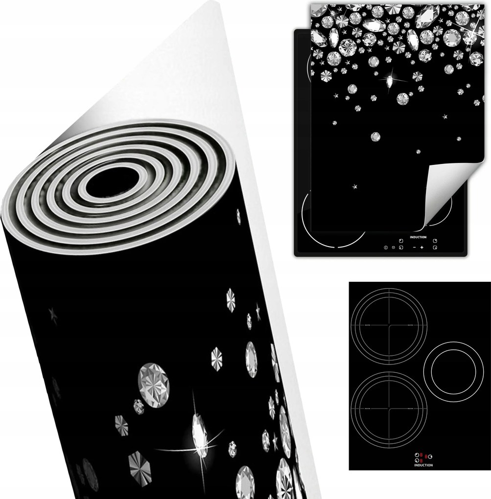 Tűzhelyvédő Szőnyeg Asztali Dekoráció 40x52 fekete gyémántok