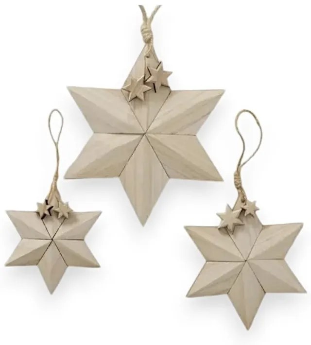 Carmea 3 db-os karácsonyi függődísz készlet paulownia fából - Boltze