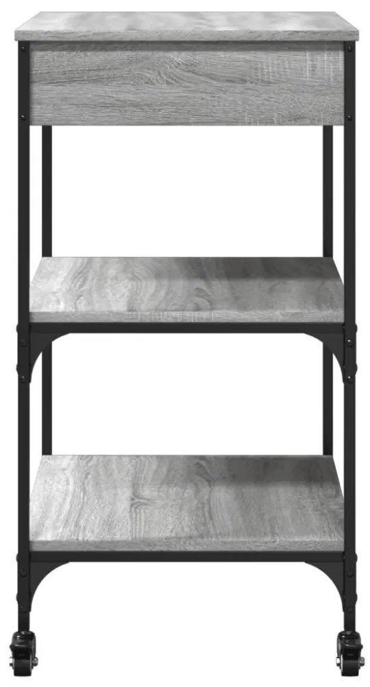 szürke sonoma szerelt fa zsúrkocsi 60 x 48 x 89,5 cm