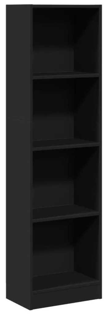 fekete szerelt fa könyvszekrény 40 x 24 x 143 cm