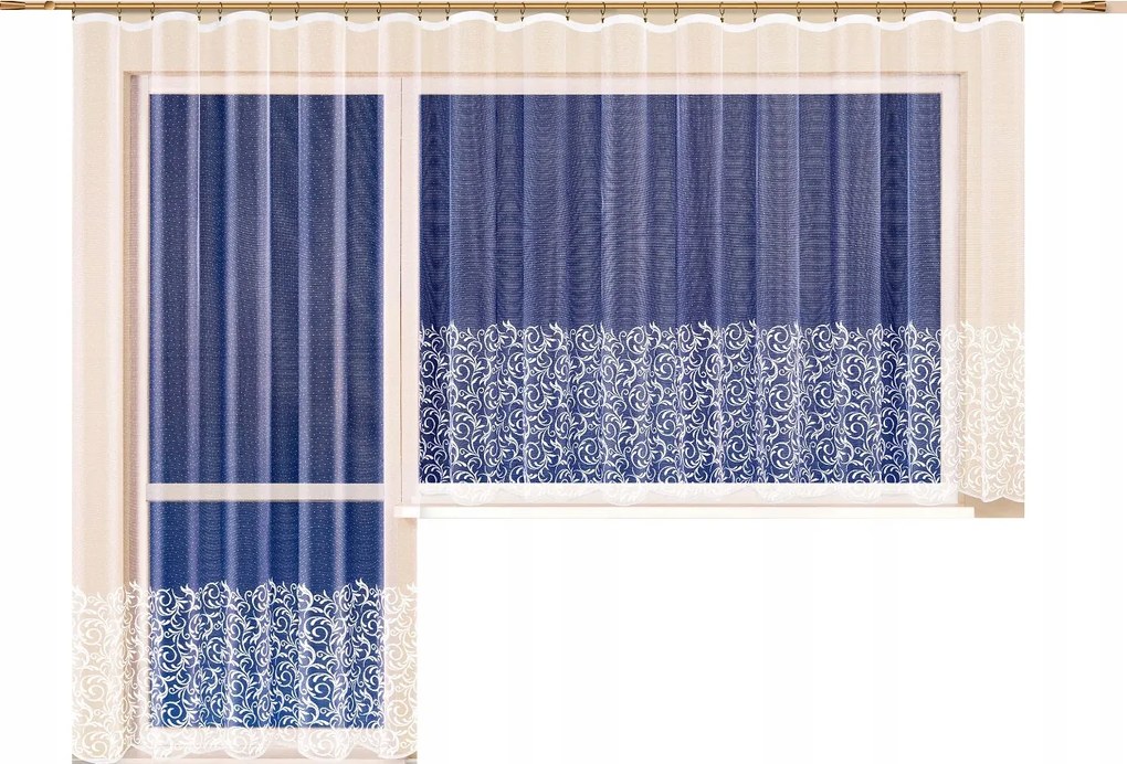 Mg Függöny jacquard 4144 Fehér 170x160cm Kész G Szalaggal