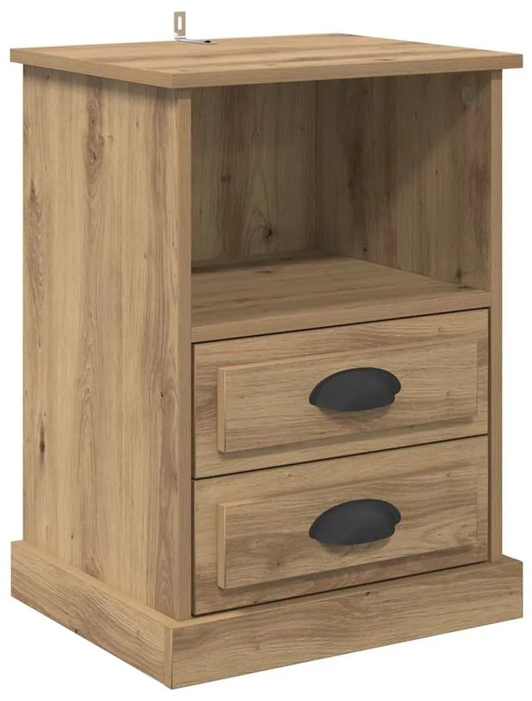 Éjjeliszekrény 2 pcs kézműves tölgy 43 x 36 x 60 cm Faanyag