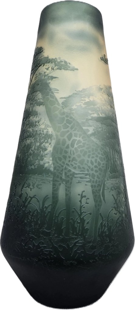 Zöld dekoratív üveg váza színes üveg magas váza ajándék