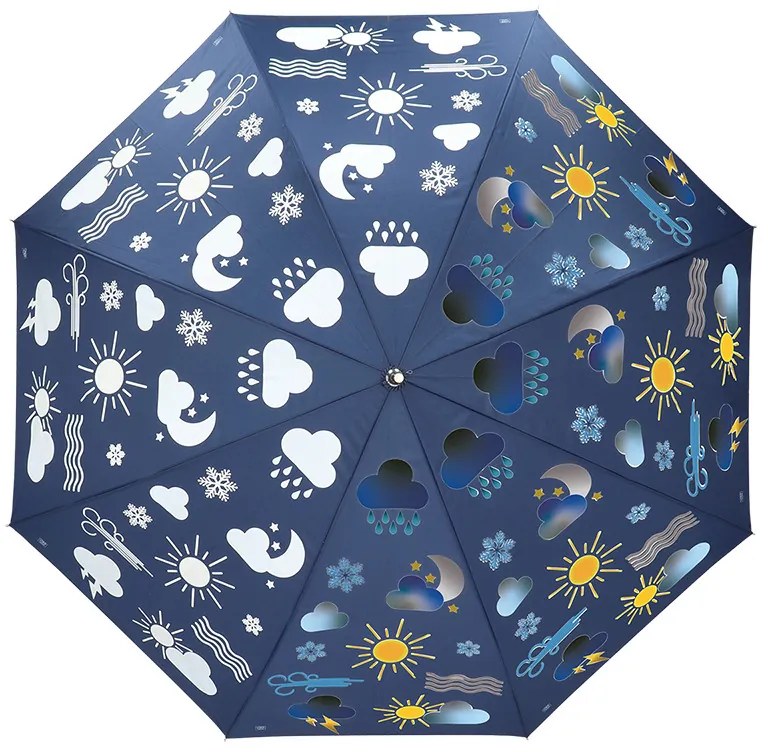 Esőre színváltós felhő mintás esernyő, 116,5 cm átmérőjű