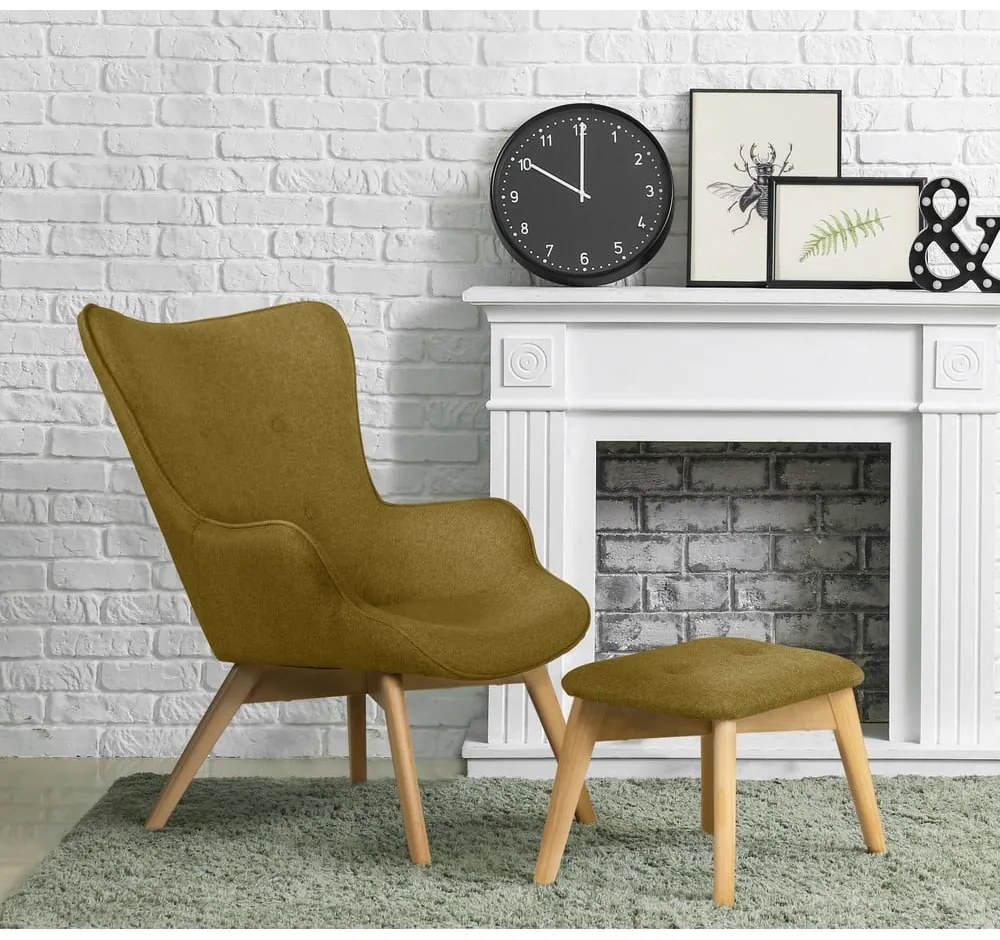 Zöld fotel lábtartóval Niko – Ropez