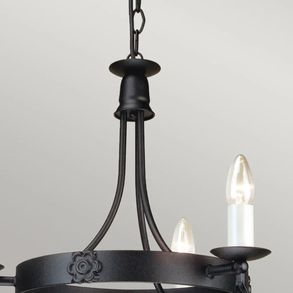 ELSTEAD BY3-BLACK BELFRY Rusztikus Csillár Fekete E14 IP20