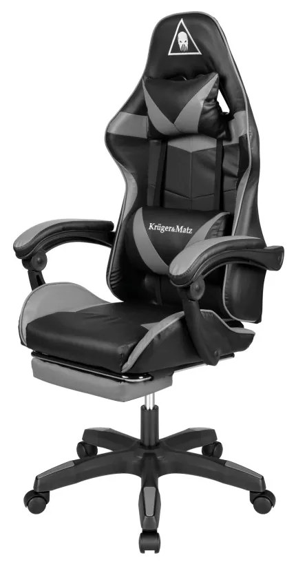 Kruger&amp;Matz Warrior GX-150 fekete-szürke játékszék