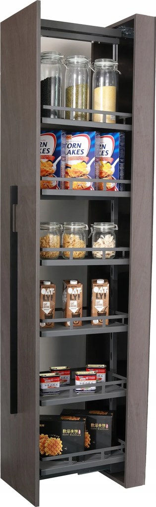 Konyhaszekrény kosár Cargo MIDI 40 Teljes Alj Antracit 127-157cm 4 Polc