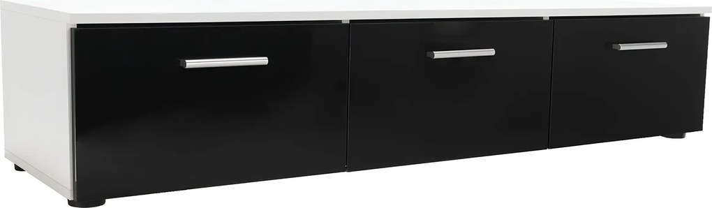 Nappali sor LED világítással, fehér/fekete- extra magas fényű HG, LEO