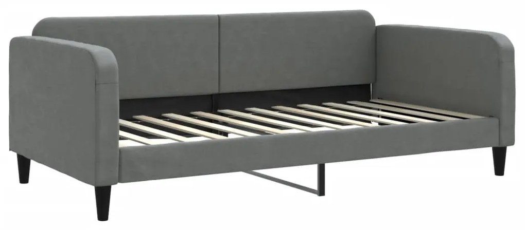sötétszürke kihúzható szövet heverő matracokkal 100 x 200 cm