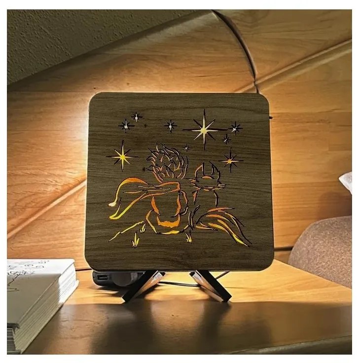 Li-Go 5788/DUB2 - LED asztali dekoráció LED/12W/230V 19x19 cm tölgy/A kis herceg